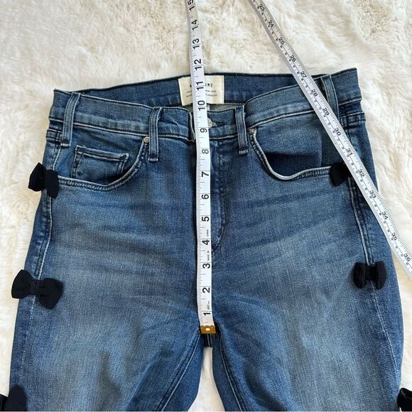 Anthropologie McGuire Denim Newton Mid Rise Bow Detail Skinny Ankle Jean… - Picture 9 of 13
